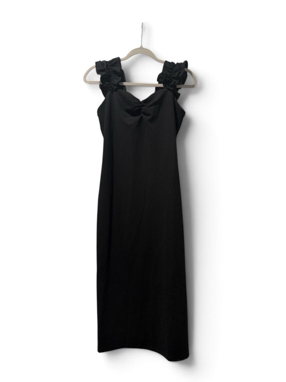Rachel Roy Black Ruffle Strap Dress - Women's Elegant Evening Dress